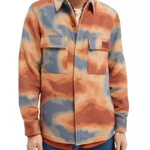 Scotch & Soda Printed Regular Fit Button Front Shirt Jacket- L